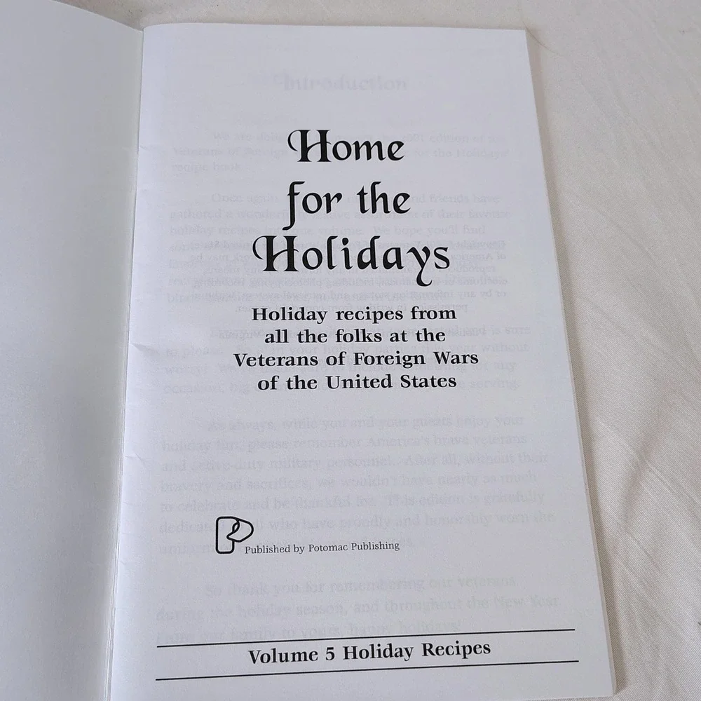 Vintage Home‎ for the Holidays Volume 5 Holiday Recipes Veterans Cookbook VFW